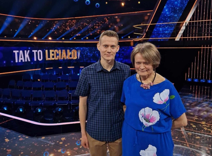 Barbara Barwińska z synem Krzysztofem w programie "Tak to...