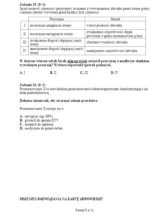 EGZAMIN GIMNAZJALNY 2013. Test matematyczno-przyrodniczy [ARKUSZ, ODPOWIEDZI]