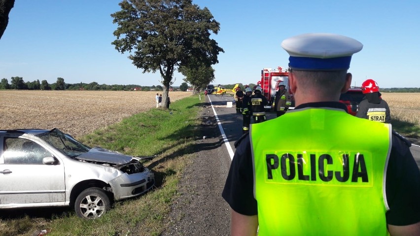 Wypadek na DK 39 w miejscowości Bukowa Śląska.