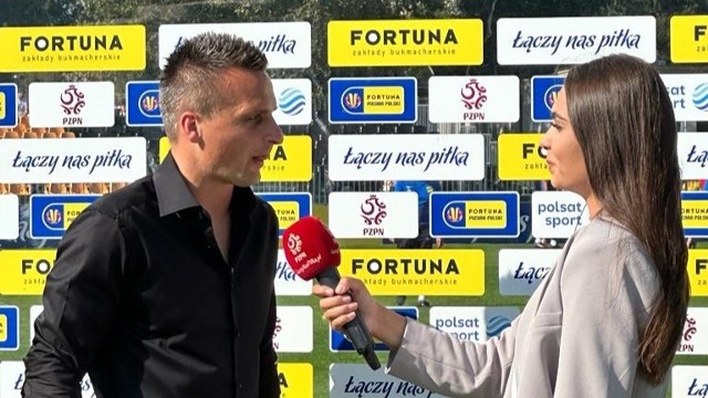 Sławomir Peszko podczas wywiadu przed meczem z Piastem