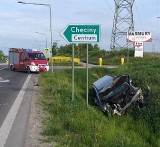 Zderzenie dwóch samochodów na obwodnicy Chęcin. Sześć osób poszkodowanych!