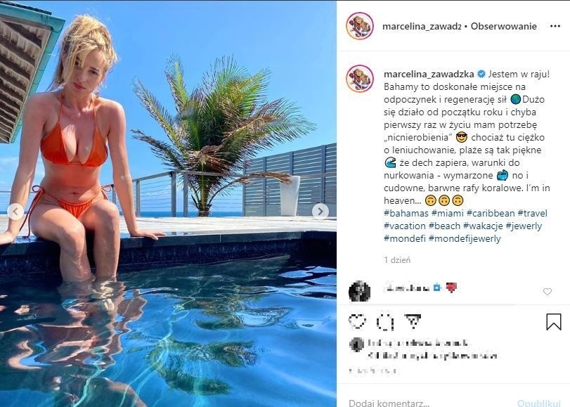 Marcelina Zawadzka w raju, a internauci...też. Wszystko przez fotki, które umieściła w sieci ZDJĘCIA 24.03.2023