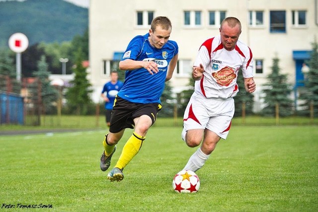 Po powrocie z Pisarowiec do Sanoka Sebastian Sobolak (z lewej) nie zapomniał jak się strzela gole.