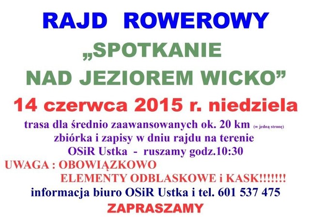 Ok. 20 kilometrów przejadą w niedzielę uczestnicy rajdu rowerowego z Ustki do Wicka.