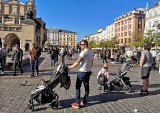 Kraków. Mieszkańcy i turyści korzystają z pięknej pogody. Bulwary i Rynek Główny prawie jak latem: ogródki kawiarniane oblegane [ZDJĘCIA]