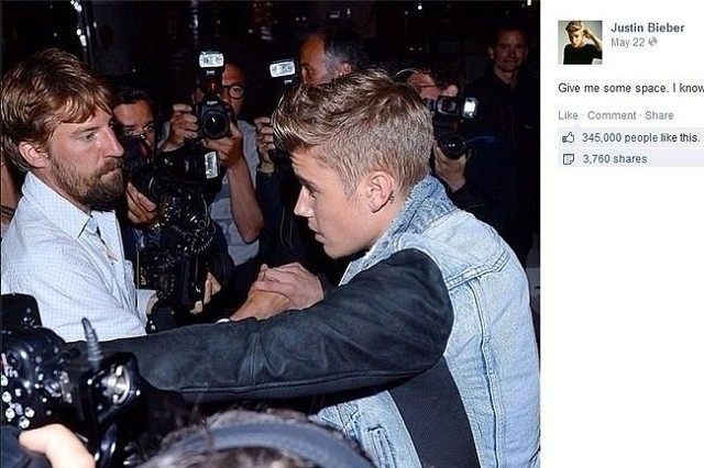 Justin Bieber (fot. screen z Facebook.com)