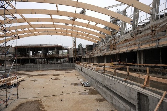 Tak wygląda budowa basenu olimpijskiego w Szczecinie.