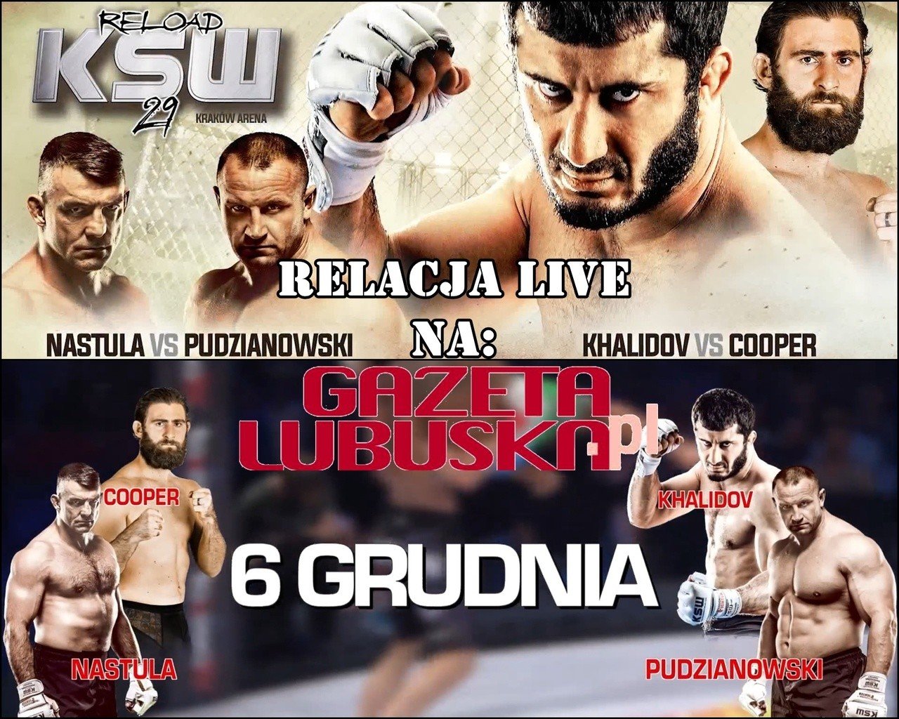 KSW 29 na żywo Khalidov vs Cooper, Pudzianowski vs Nastula