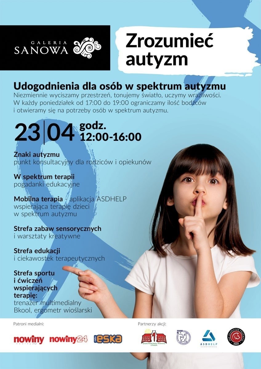 Nasz Patronat. 2. edycja akcji "Zrozumieć autyzm" w Galerii Sanowa w Przemyślu. "Ten event jest poszerzaniem świadomości społecznej"