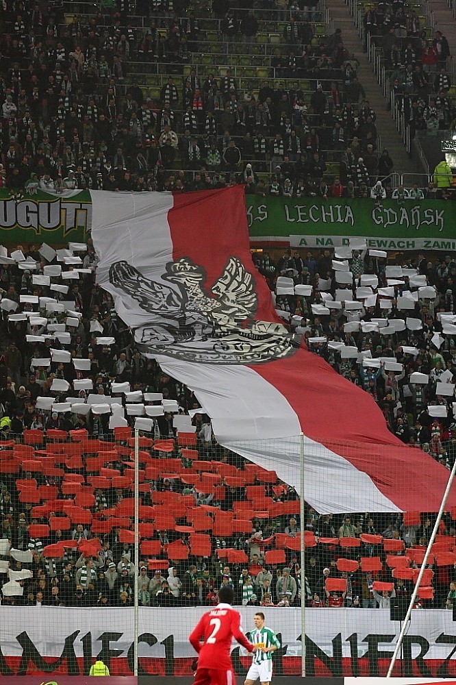 Kibice na meczu przyjaźni Lechia Gdańsk - Wisła Kraków