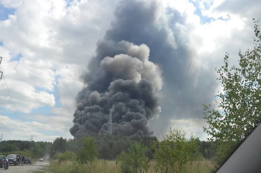 Ogromny pożar wysypiska z odpadami chemicznymi pod Głogowem. Zagrożony szyb kopalniany, las i budynki [ZDJĘCIA]