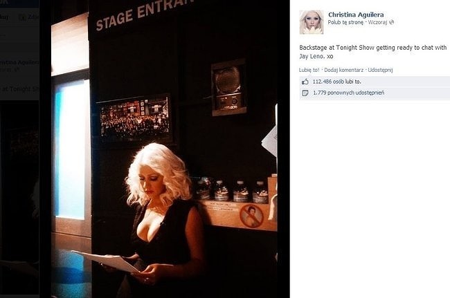 Christina Aguilera (fot. screen z Facebook.com)