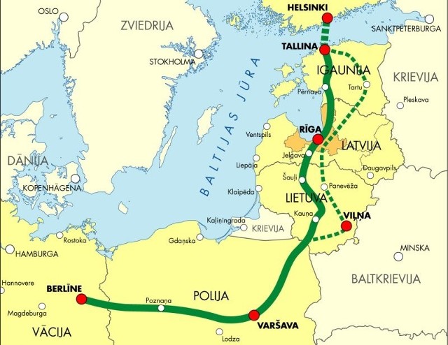 Rail Baltica biegnie od Berlina do Helsinek