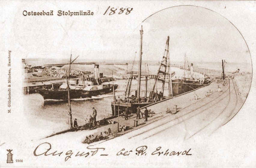 Port w Ustce w 1888 r.