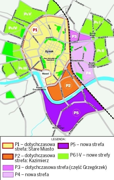 Strefa płatnego parkowania od 1 lutego 2014 roku powiększy się ponaddwukrotnie. Sprawa od miesięcy budzi kontrowersje, infografika Elżbieta Rzyczniak