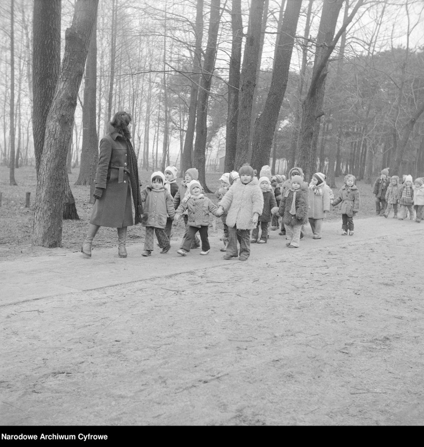 Przedszkolanki zabierały dzieci do lasu, parku lub na plac...