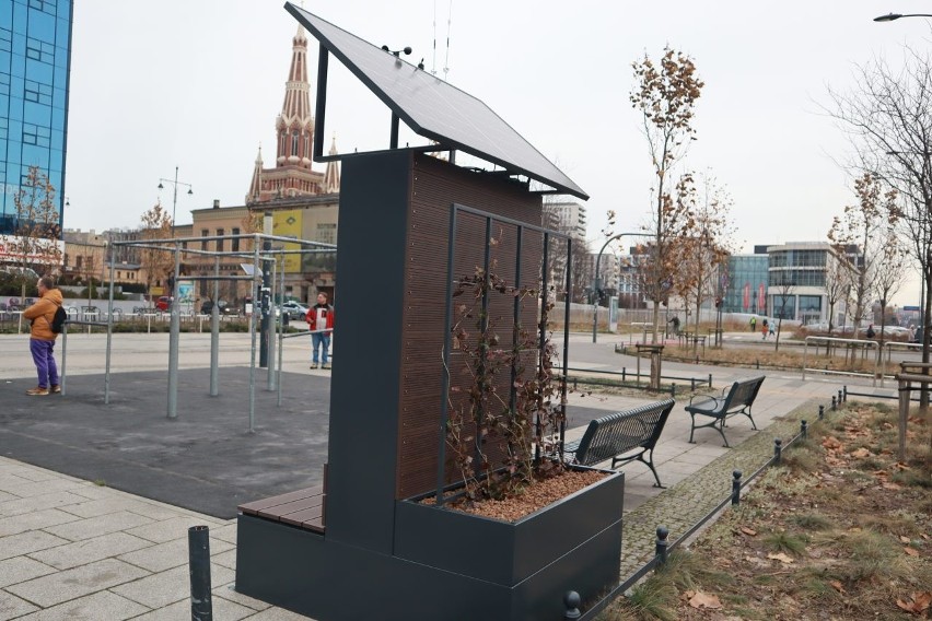 Zielona ławka do oczyszczania powietrza, która stanęła w Łodzi, to pierwsza taka konstrukcja w Polsce