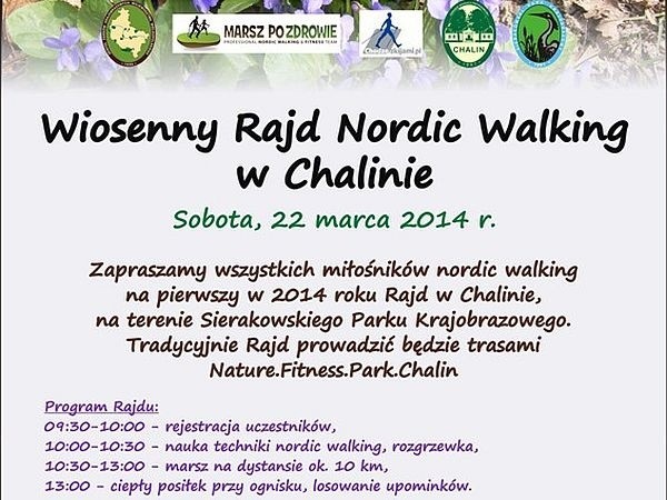 W sobotę w Chalinie w powiecie międzychodzkim odbędzie Wiosenny Rajd Nordic Walking.