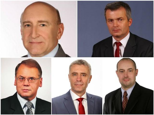 Od lewej: Jerzy Korwin-Małaczyński,Henryk Rudner, Tadeusz Goc, Jan Wróblewski, Adrian Czubak.