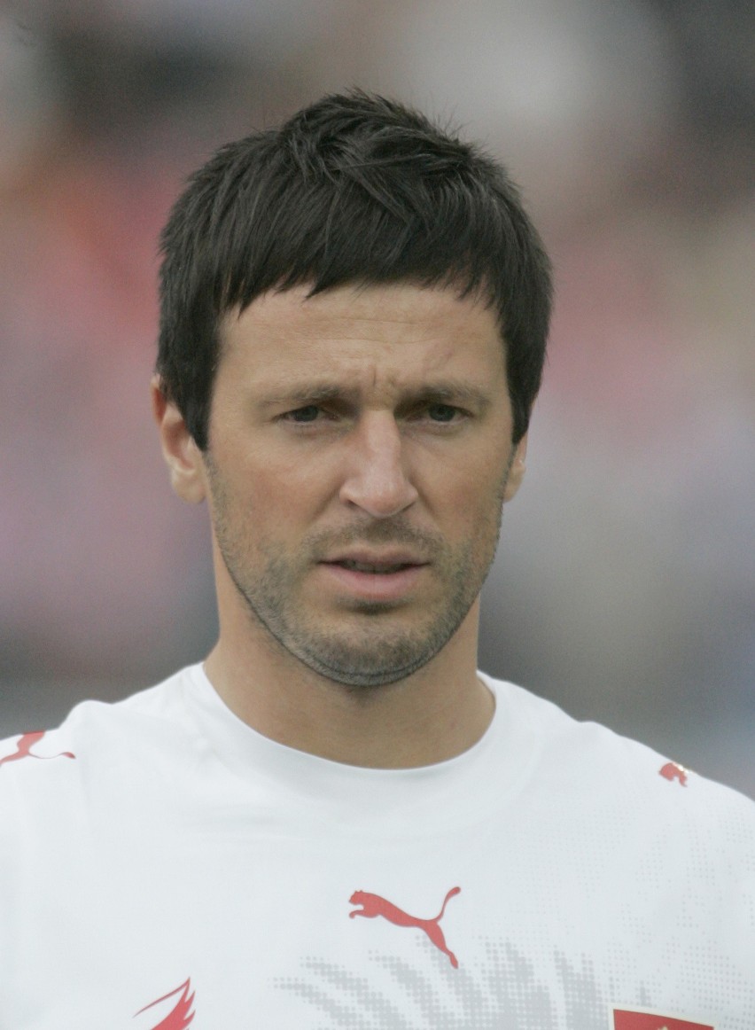 Maciej Żurawski przed meczem Polska - Kolumbia, maj 2006