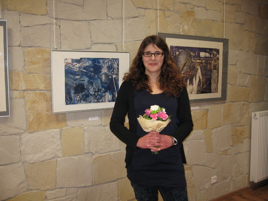 Teresa Bysiec pokazała ciekawą wystawę kolografów.