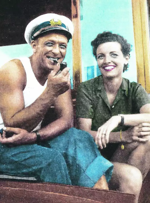Krzysztof Sobieszczański z żoną Stanisława Likiernika, Antibes, 1949 rok