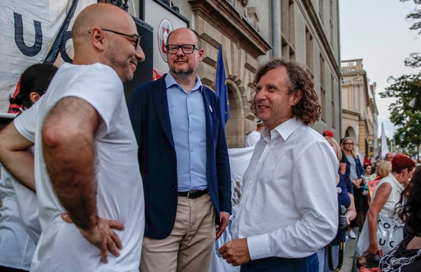 Protest przed sądem w Gdańsku 24.07.2018. Manifestacja...