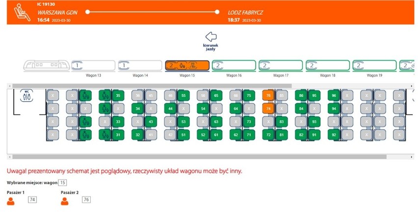 Do końca 2023 r. wszystkie pociągi PKP Intercity będą objęte systemem graficznej rezerwacji. Dodano nowe składy