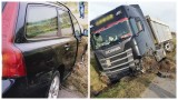 Zderzenie samochodu osobowego z ciężarówką na DW 401 w Nowej Wsi Małej. Na miejscu lądował śmigłowiec LPR
