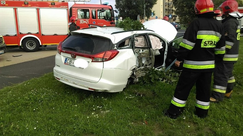 Kierująca hondą została zabrana na obserwację do Szpitala...