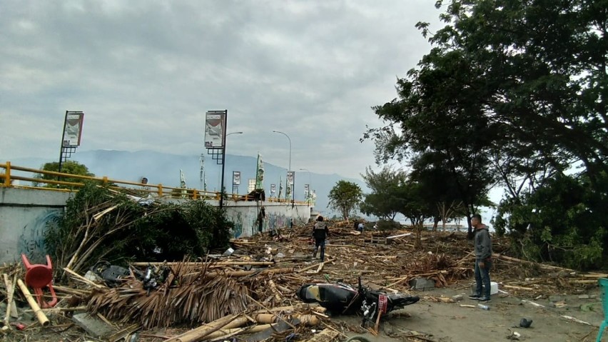 Zniszczenia spowodowane przez tsunami w Palu