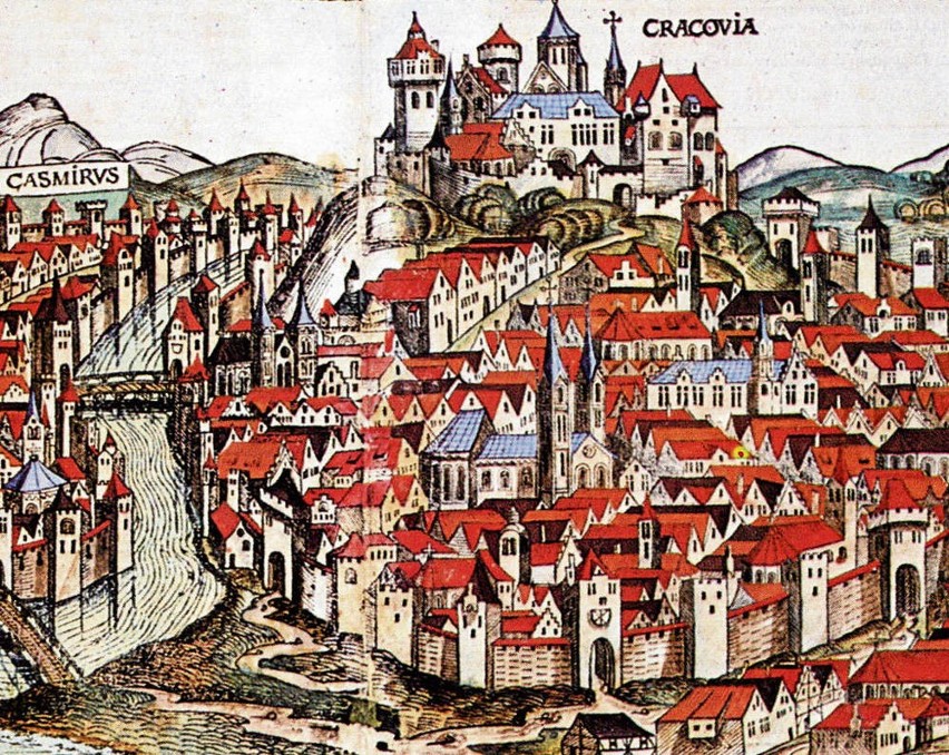 Widok Krakowa z 1493 r. z „Liber Crocarum Hartmanna Schedla