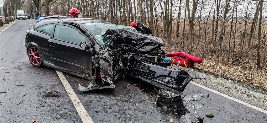 Wypadek w Żeleźnikach koło Milicza 23.03.2021