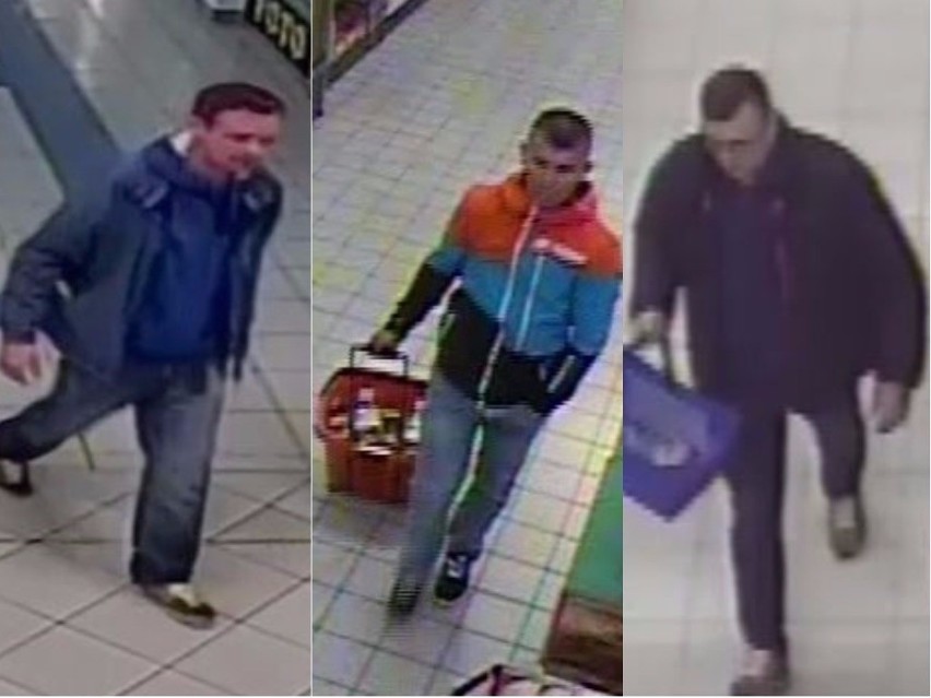 Trzy kradzieże w trzech różnych sklepach. Policja szuka trzech sprawców