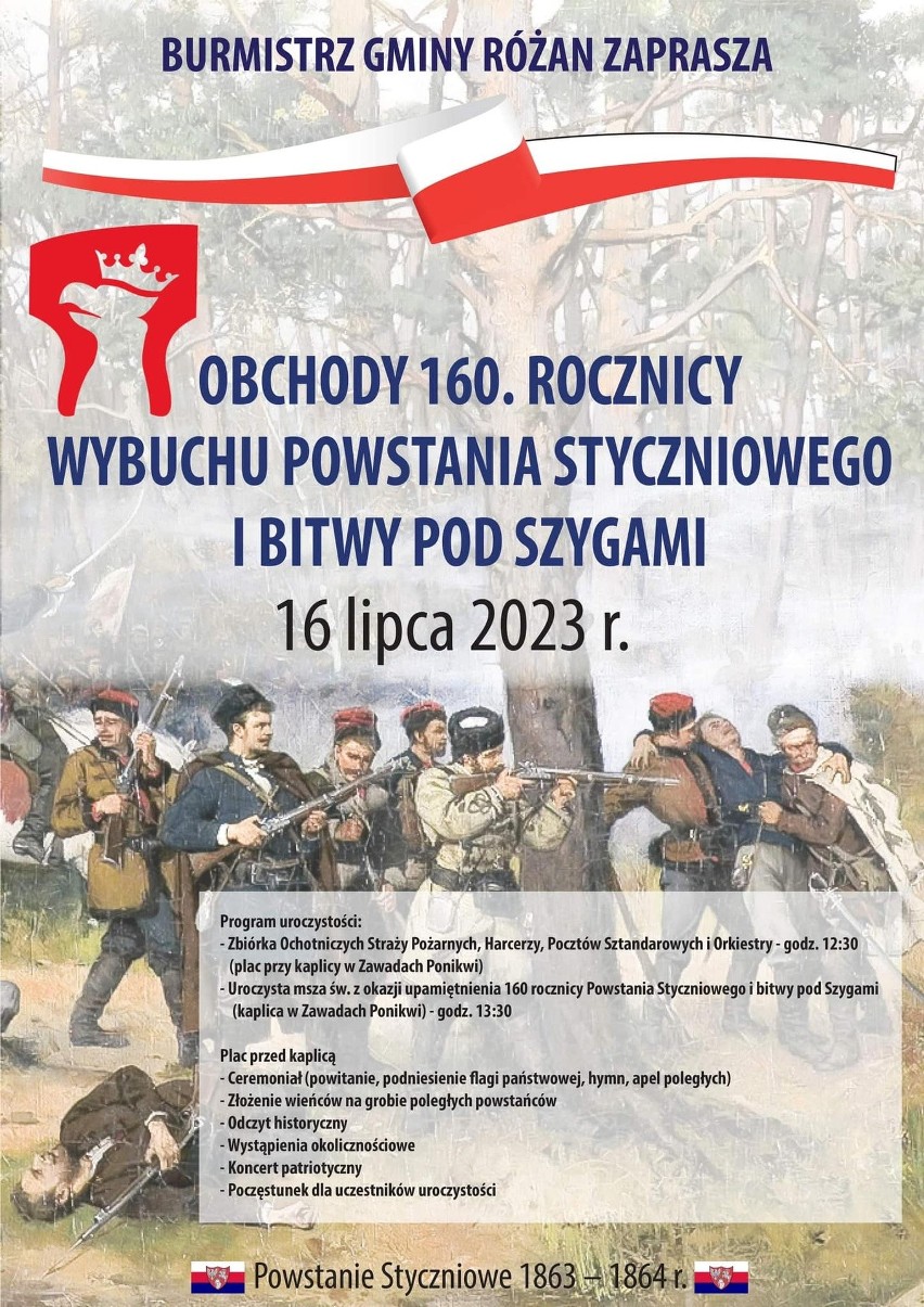 Burmistrz gminy Różan zaprasza na obchody 160. rocznicy...