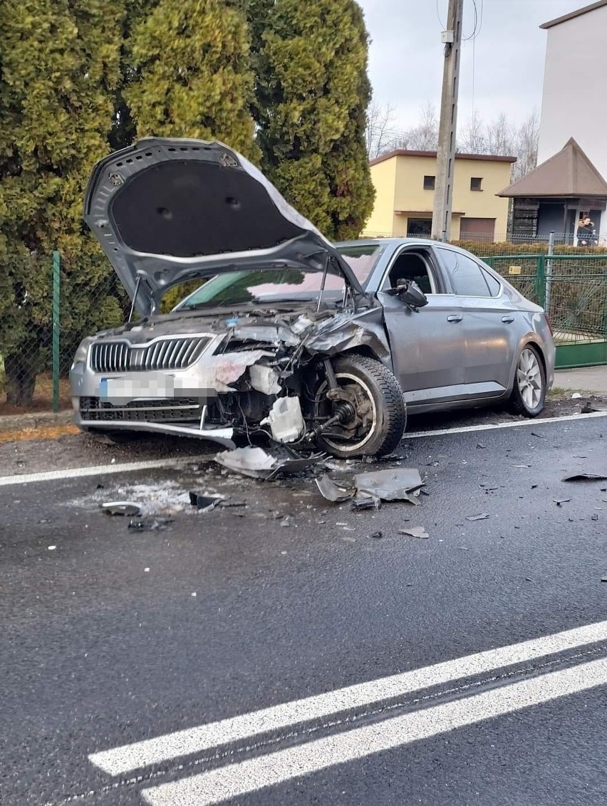 Wypadek na drodze krajowej nr 44 w gminie Skawina