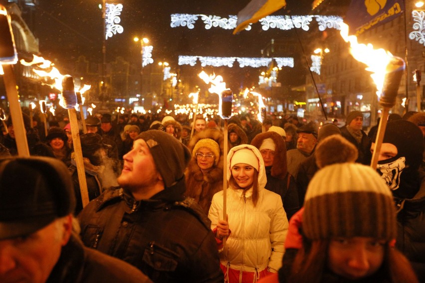 Kilka tysięcy osób przeszło ulicami Kijowa w marszu...