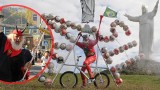 Słynny "El Diablo" z Tour de France odwiedził Lubuskie. Skonstruował rower z 72 piłkami. Niezwykła historia o której wiedzą nieliczni