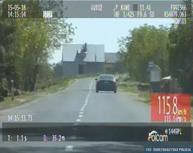 W Słupczy, w miejscu gdzie obowiązuje ograniczenie prędkości do 50 kilometrów na godzinę mężczyzna jechał z prędkością 115 kilometrów - relacjonuje Jarosław Ostrowski z sandomierskiej policji.