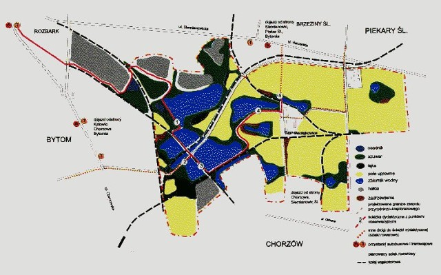 Mapa rezerwatu Żabie Doły