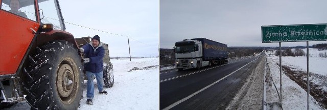 Ireneusz Wilimberg podczas tegorocznej zimy, na lokalnej drodze wyciągnął już kilka uwięzionych w śniegu pojazdów. Często bardzo ślisko jest także na krajowej trójce za Nowym Miasteczkiem.