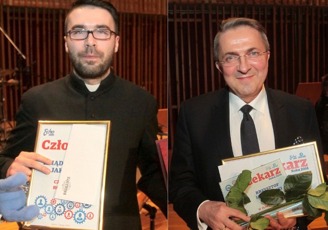 Ks. Adrian Jakubiak - Człowiek Roku 2016 oraz dr Krzysztof Jakubowski - Lekarz Roku 2016.