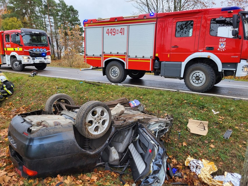 Ruda. Gmina Miłki. Śmiertelny wypadek na DK 63. 23.10.2022...