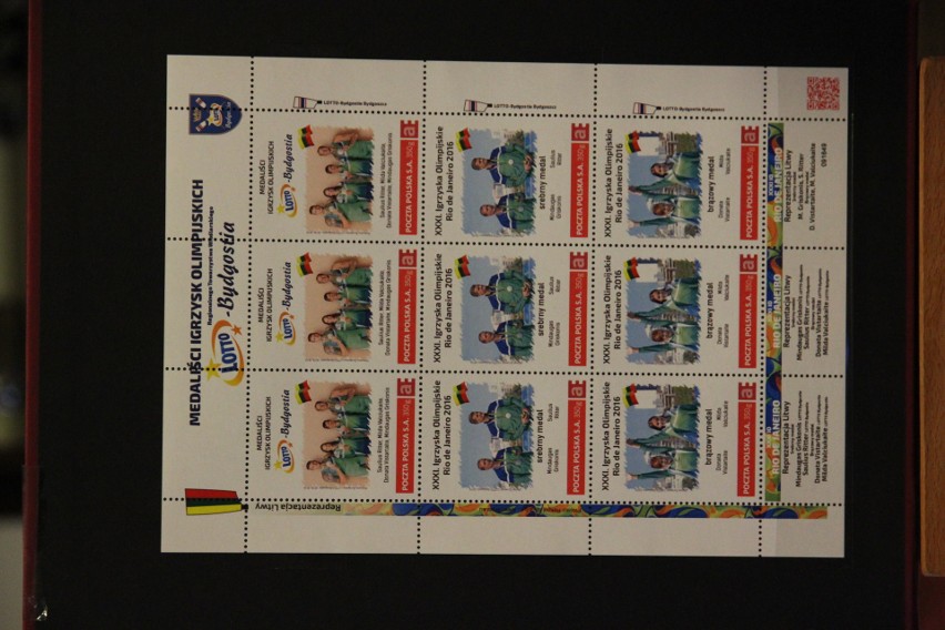 Medaliści Igrzysk Olimpijskich LOTTO-Bydgostia na znaczkach pocztowych