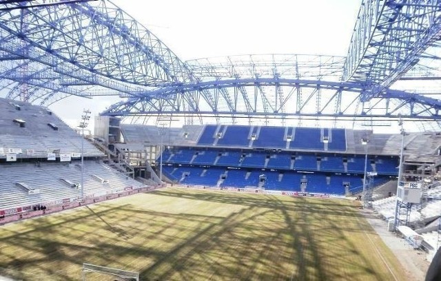 Poznański Stadion Miejski podczas budowy