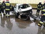 Wypadek w Kruszynie Krajeńskim. Zderzenie samochodu osobowego z dostawczym 