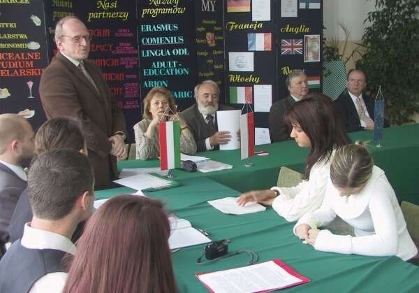 Goście z Węgier podczas wczorajszej konferencji w Zespole Szkół Spożywczych i Hotelarskich w Radomiu.