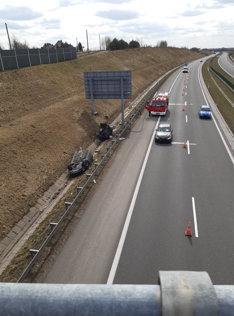 Wypadek na autostradzie A1 w Świerklanach....
