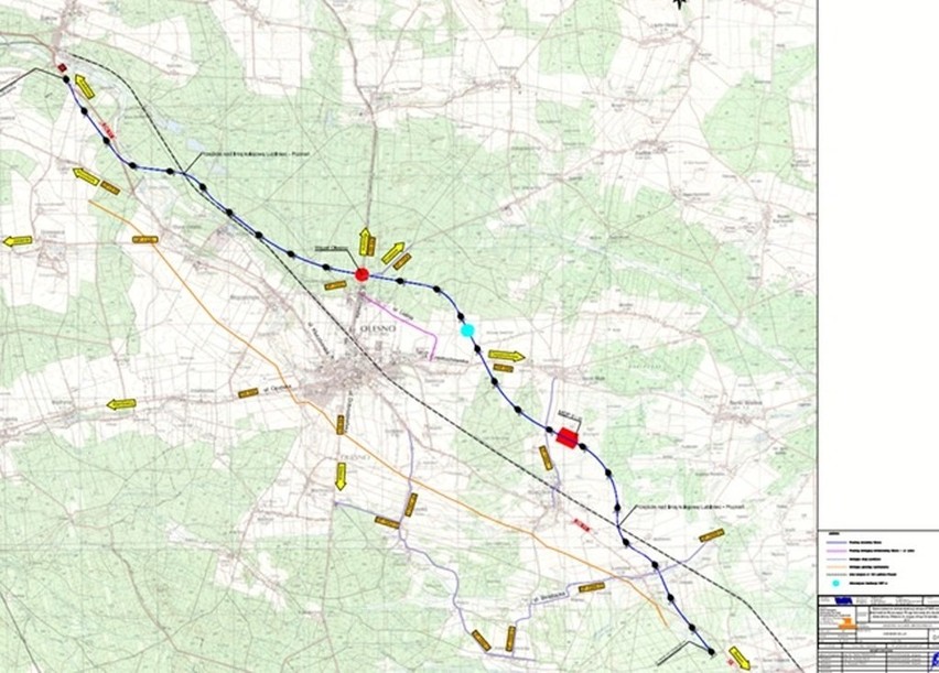 Mapa obwodnicy Olesna.