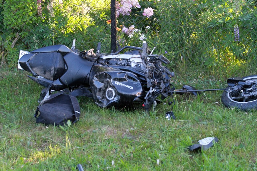 Wypadek w Gorzycach na drodze krajowej 77. Ranny został motocyklista (ZDJĘCIA)